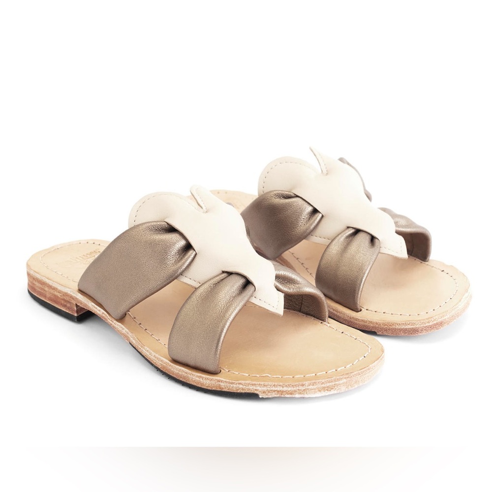 John Fluevog River Tambo Leather Flat slide sandal